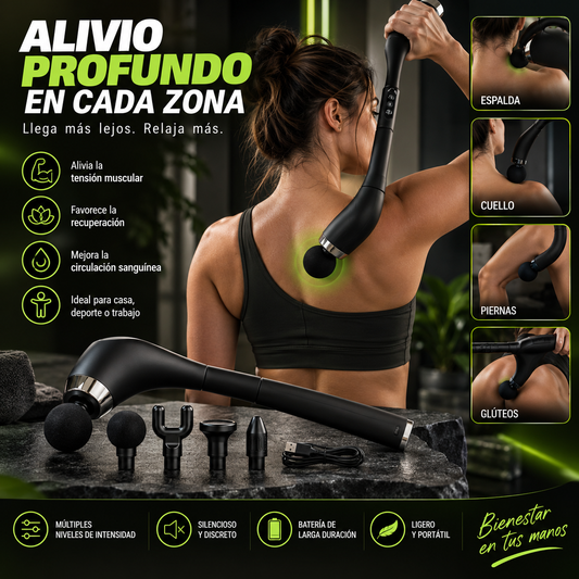 Muscle massager with extension handle