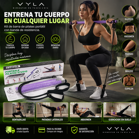 Portable Pilates Bar Kit with Resistance Band